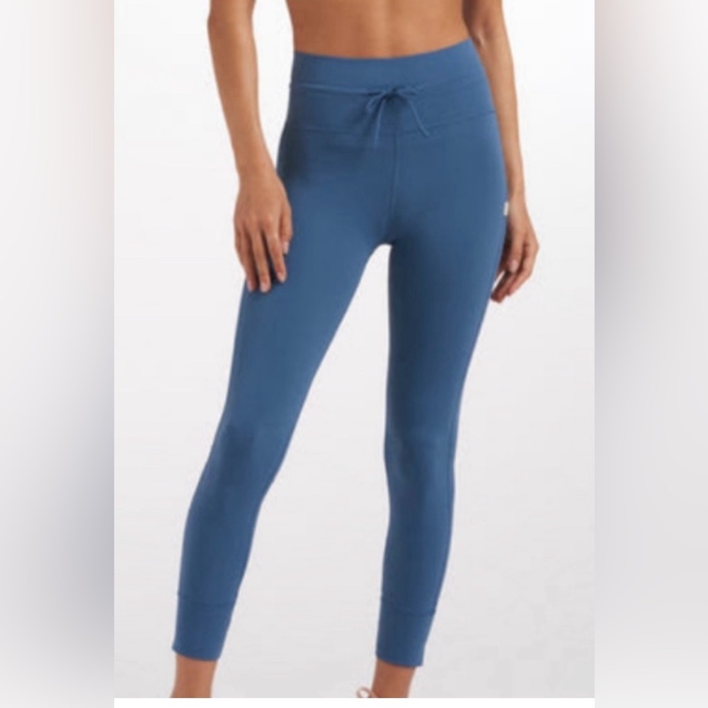 Vuori Slate Blue High-Rise Drawstring Leggings